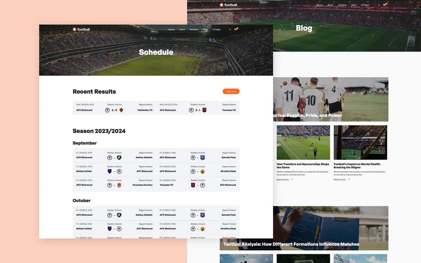 Football 128 - Soccer and Football Sport Club Website Template