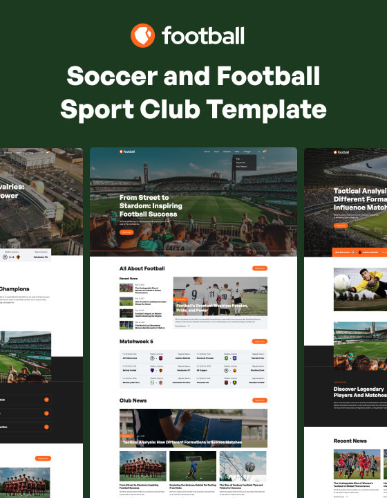 Football 128 - Soccer and Football Sport Club Website Template