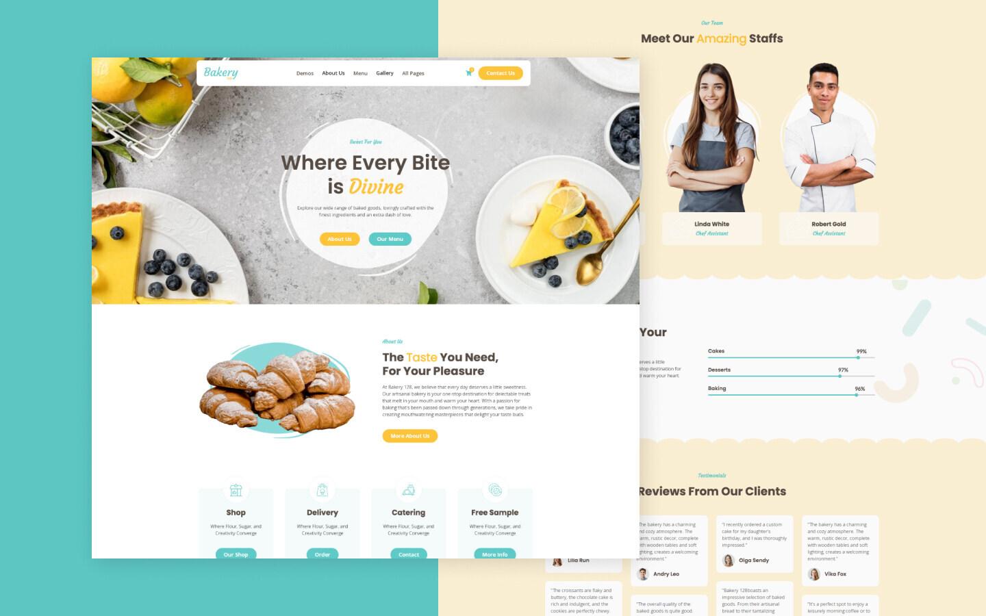 Bakery 128 - Pastry, Sweets and Cookies Website Template