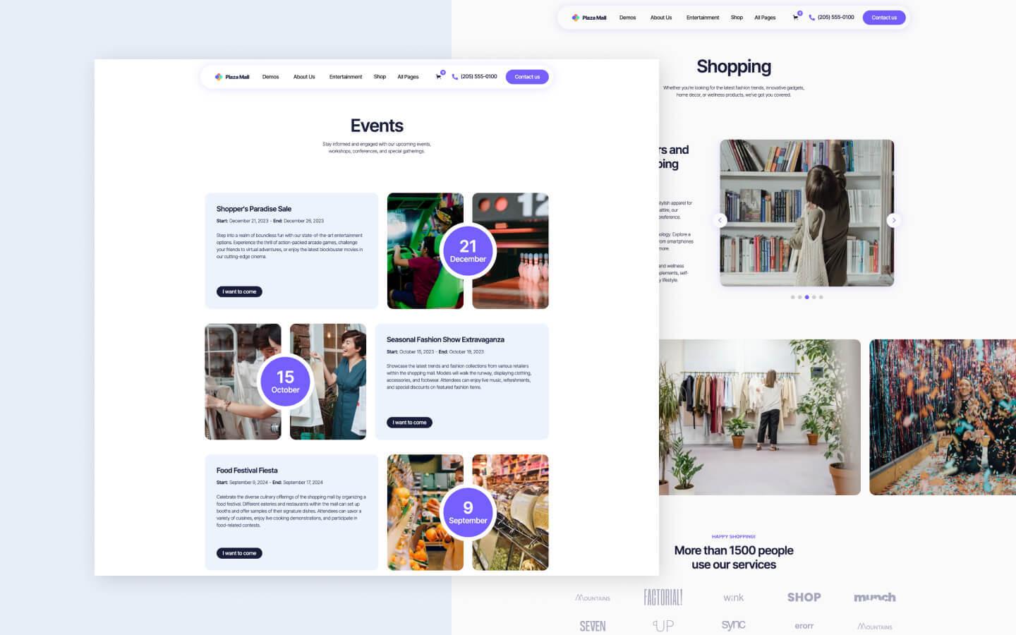 Plaza Mall 128 - Entertainment Center and Shopping Mall Website Template