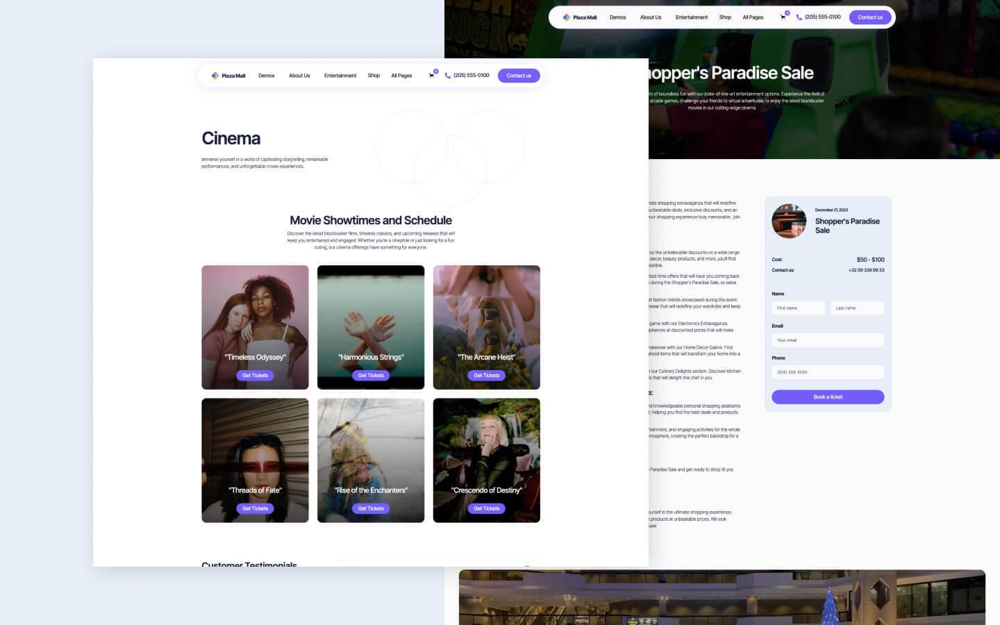 Plaza Mall 128 - Entertainment Center and Shopping Mall Website Template