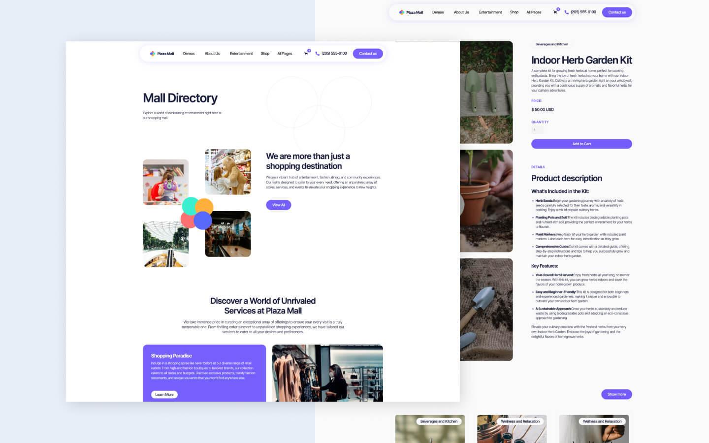 Plaza Mall 128 - Entertainment Center and Shopping Mall Website Template