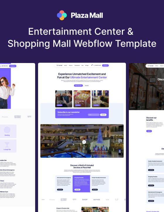 Plaza Mall 128 - Entertainment Center and Shopping Mall Website Template