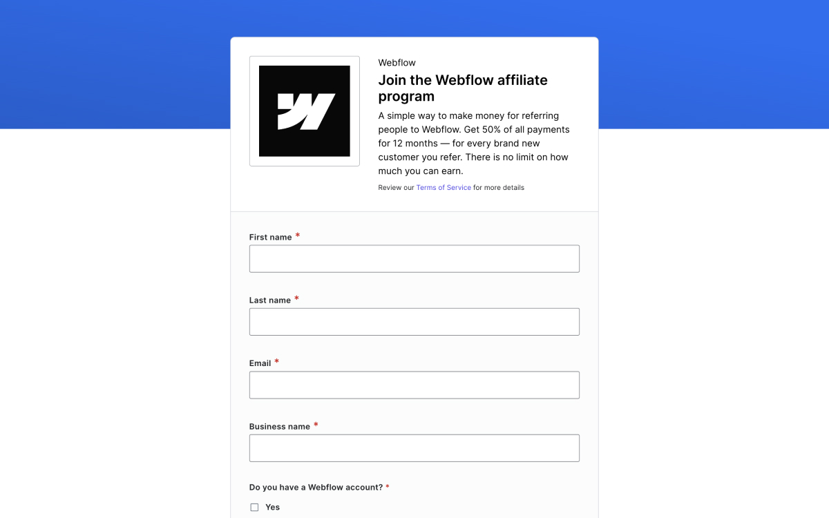 Join the Webflow affiliate program