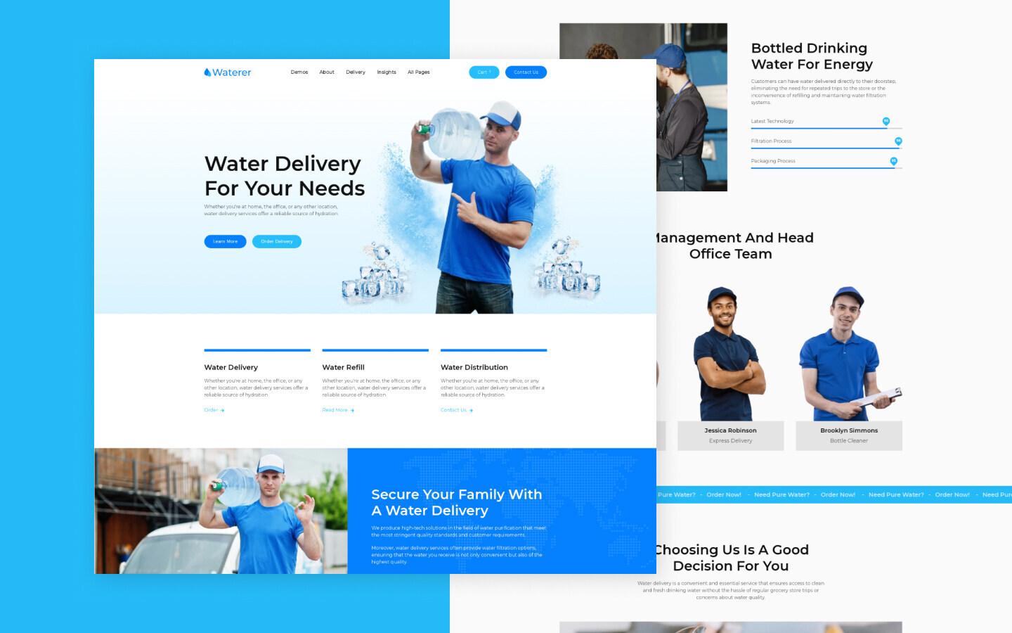 Waterer 128 - Drinking Water Delivery Website Template