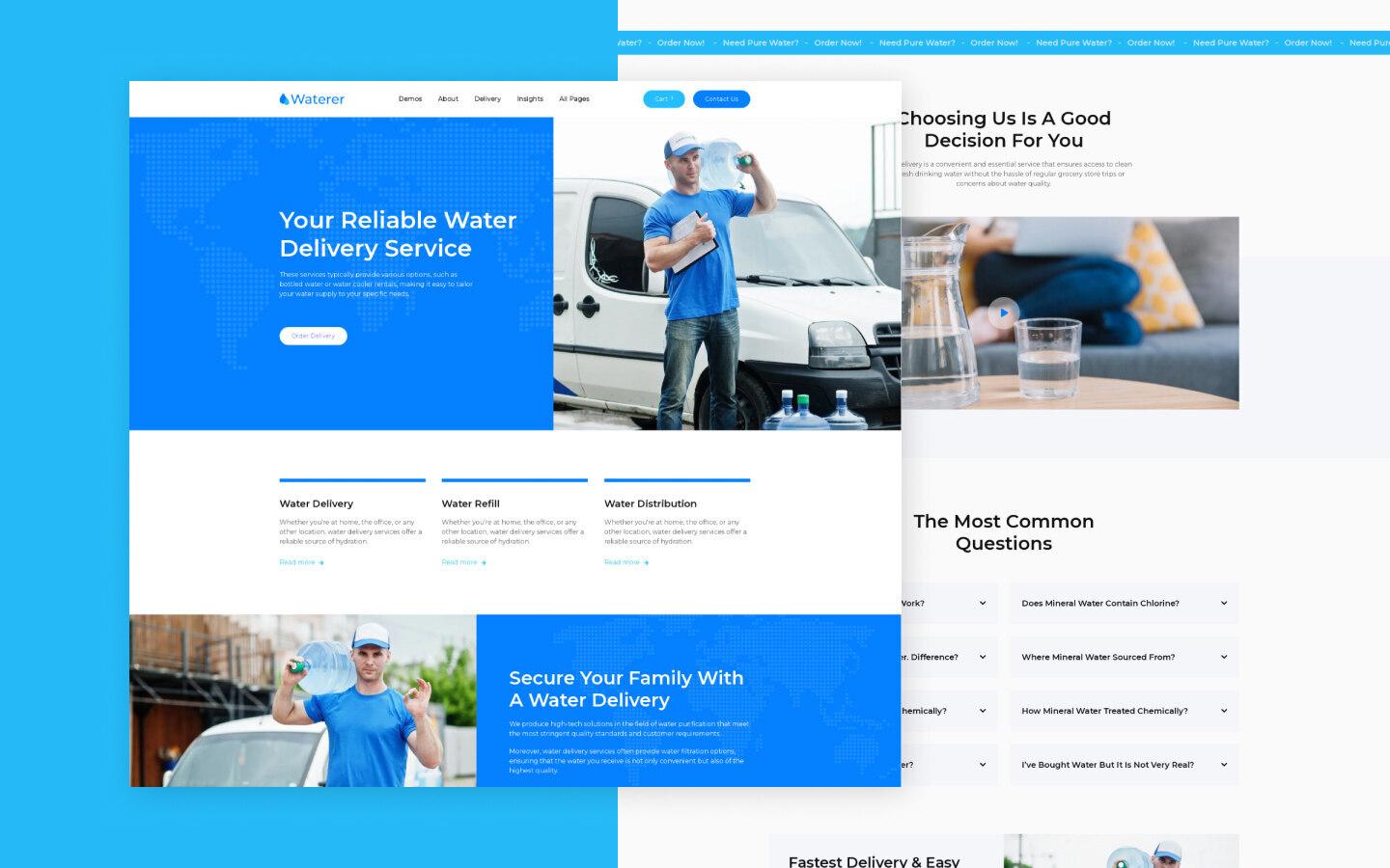 Waterer 128 - Drinking Water Delivery Website Template