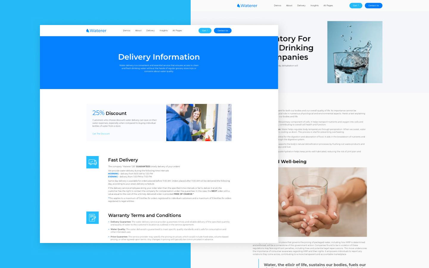 Waterer 128 - Drinking Water Delivery Website Template