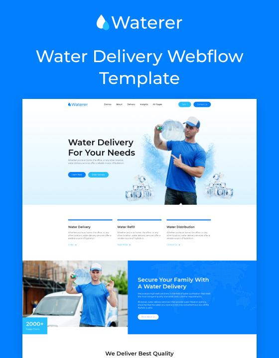 Waterer 128 - Drinking Water Delivery Website Template