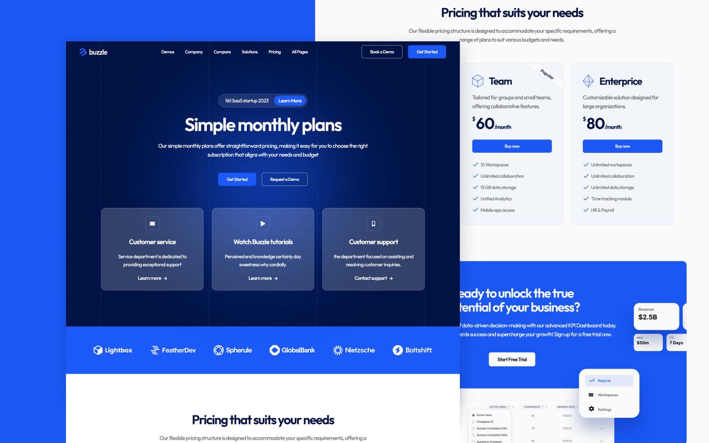 Buzzle 128 - SaaS and Startup Website Template