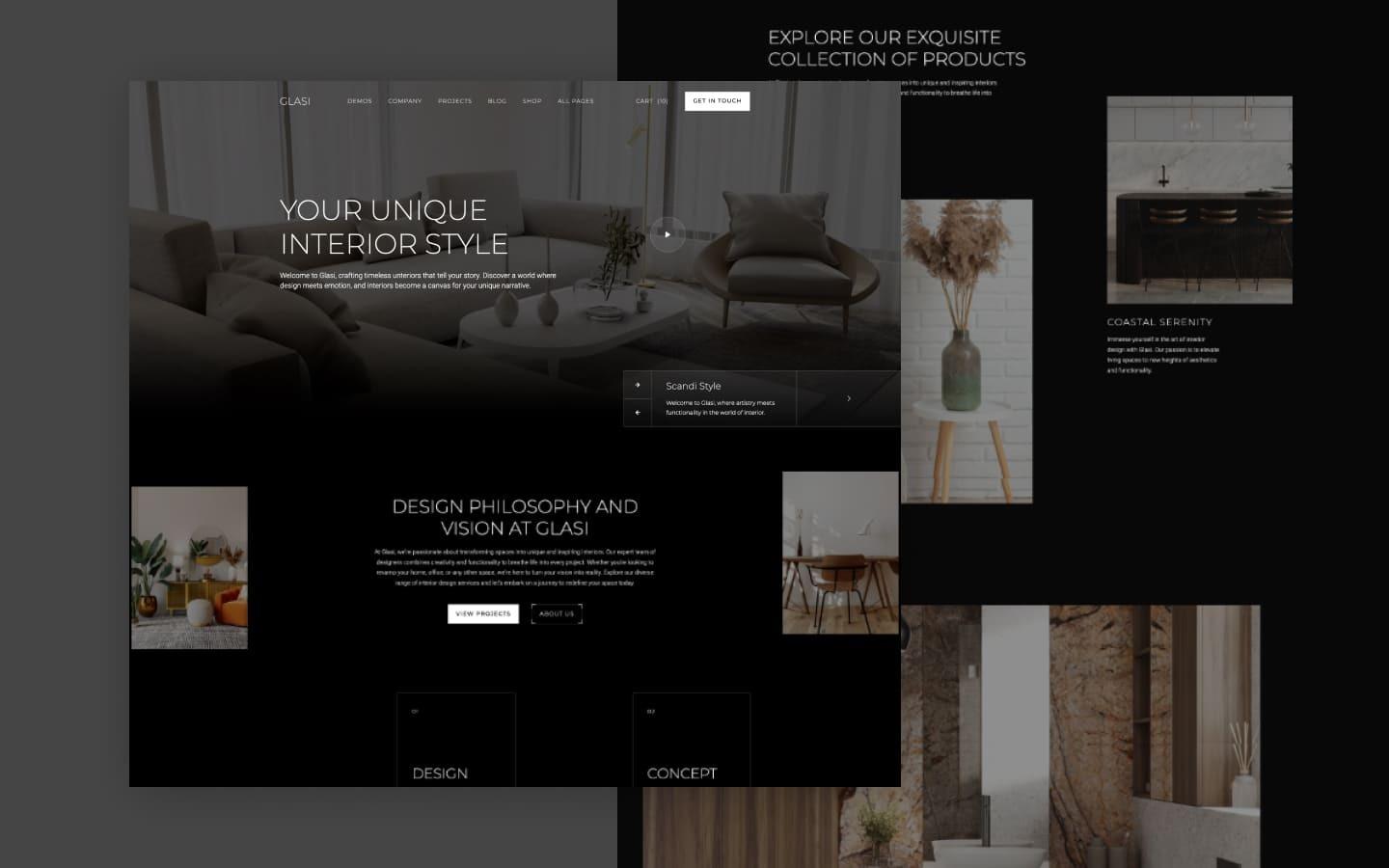 Glasi 128 - Interior Design Website Template