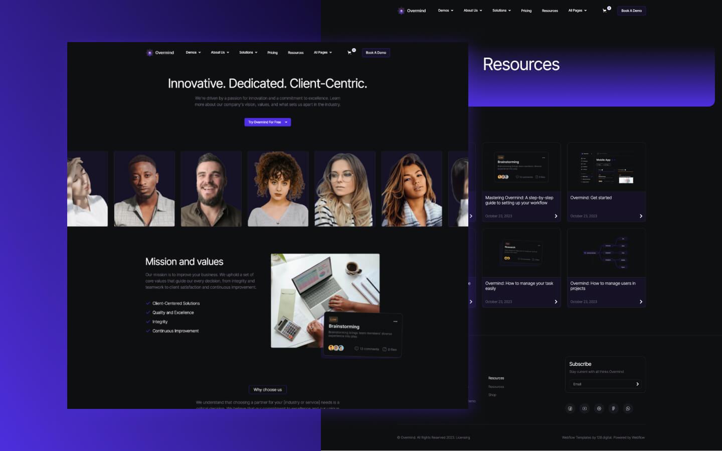 Overmind 128 - Saas and Startup Website Template