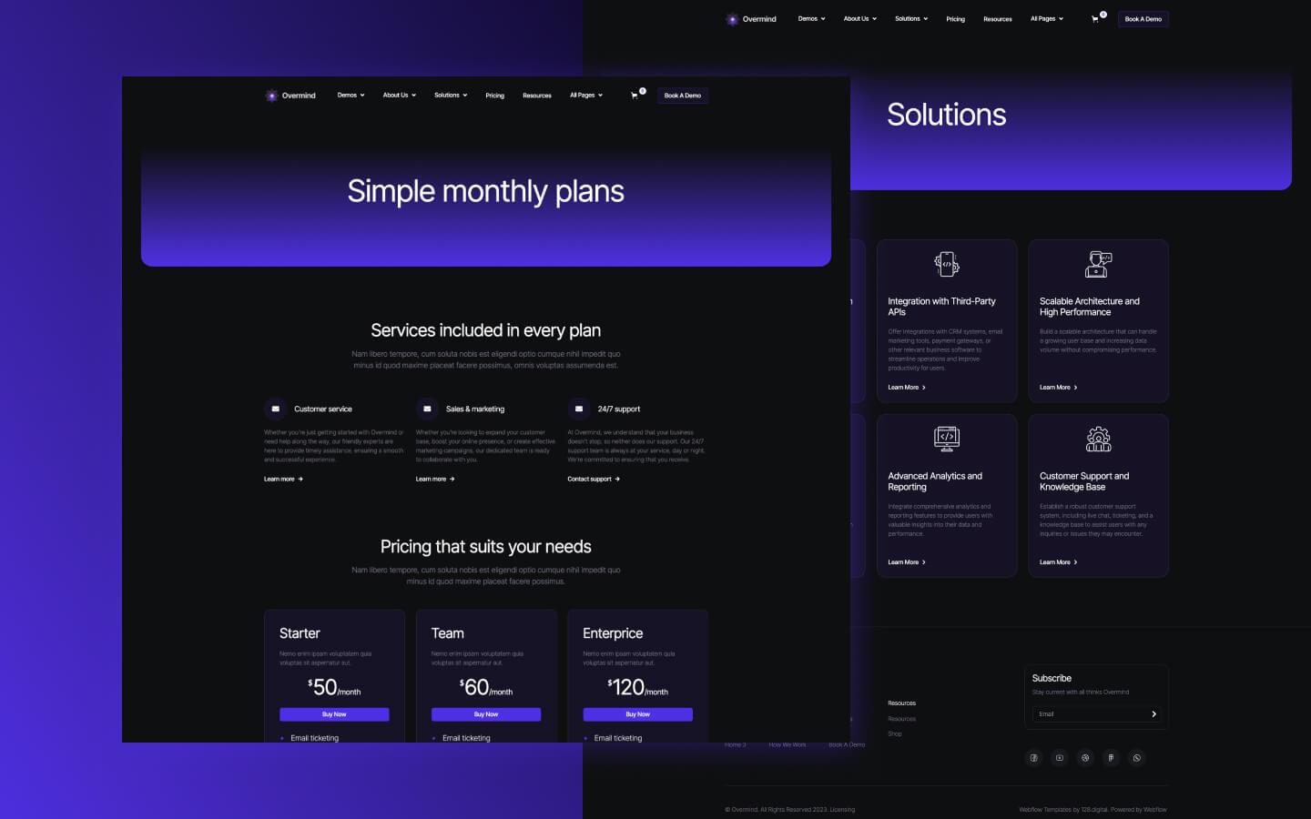 Overmind 128 - Saas and Startup Website Template