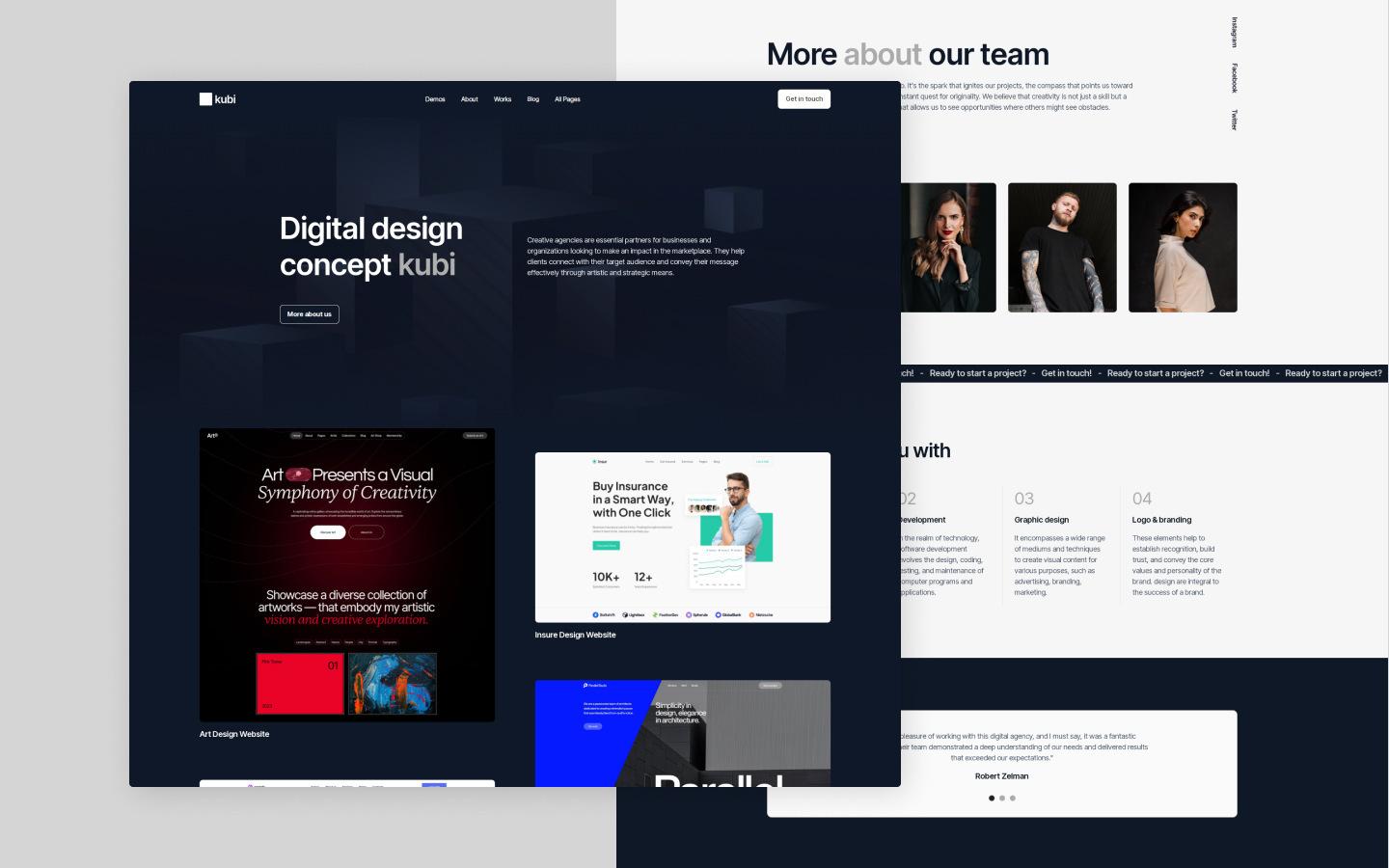 Kubi 128 - Minimal Portfolio Website Template