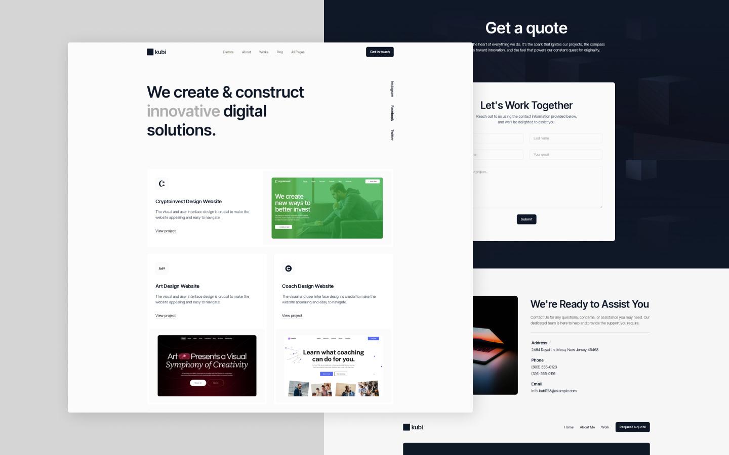 Kubi 128 - Minimal Portfolio Website Template