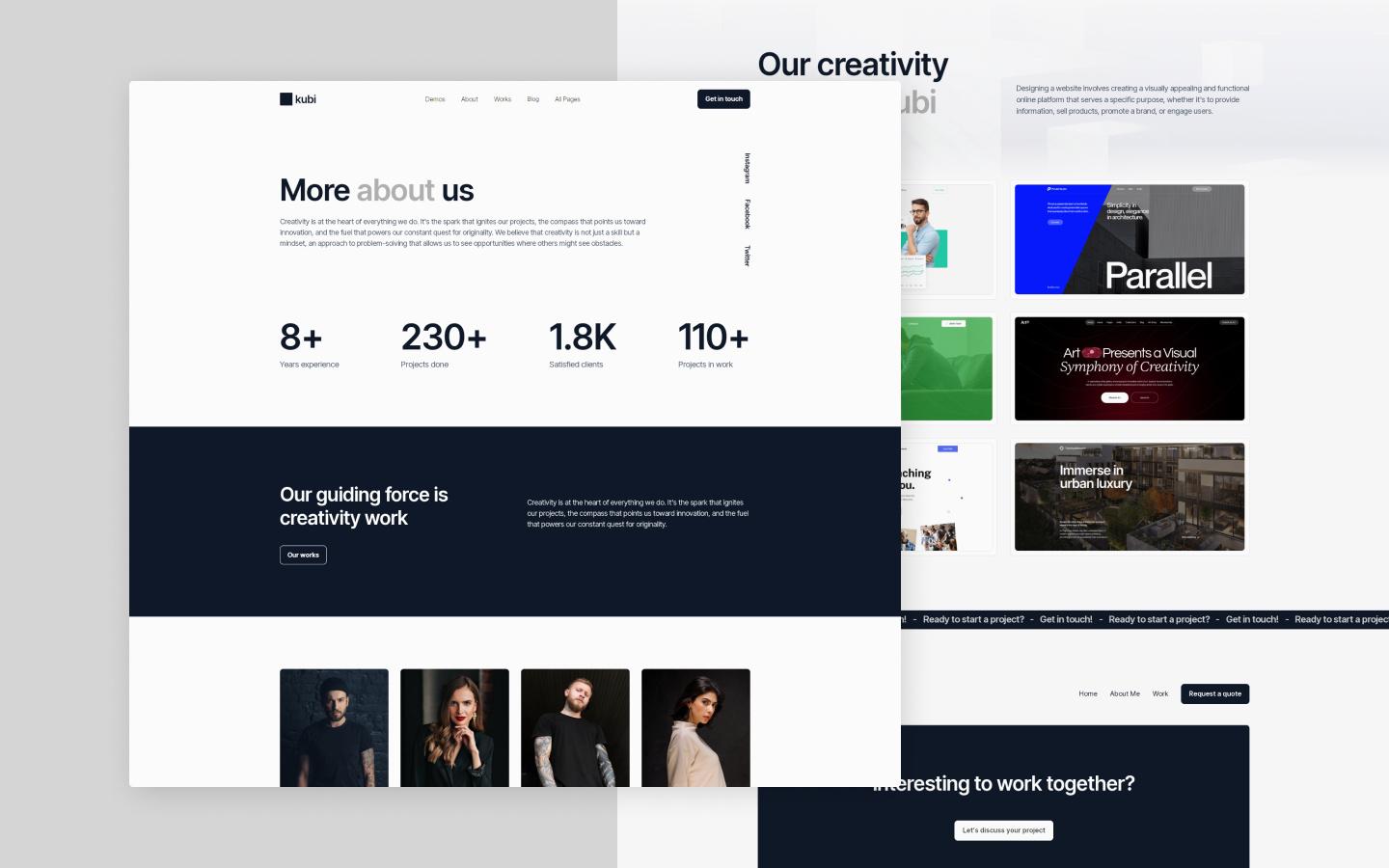 Kubi 128 - Minimal Portfolio Website Template