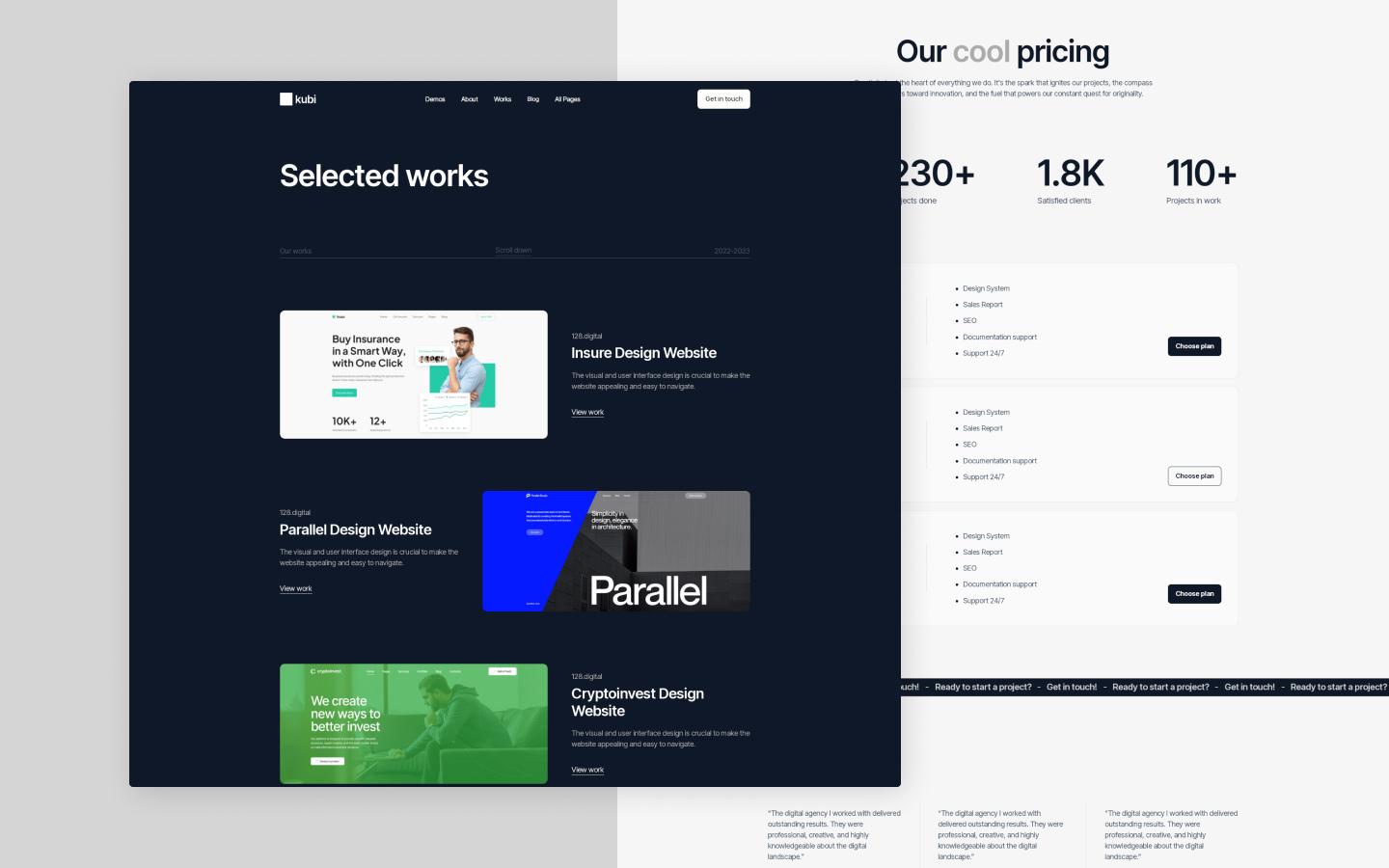 Kubi 128 - Minimal Portfolio Website Template