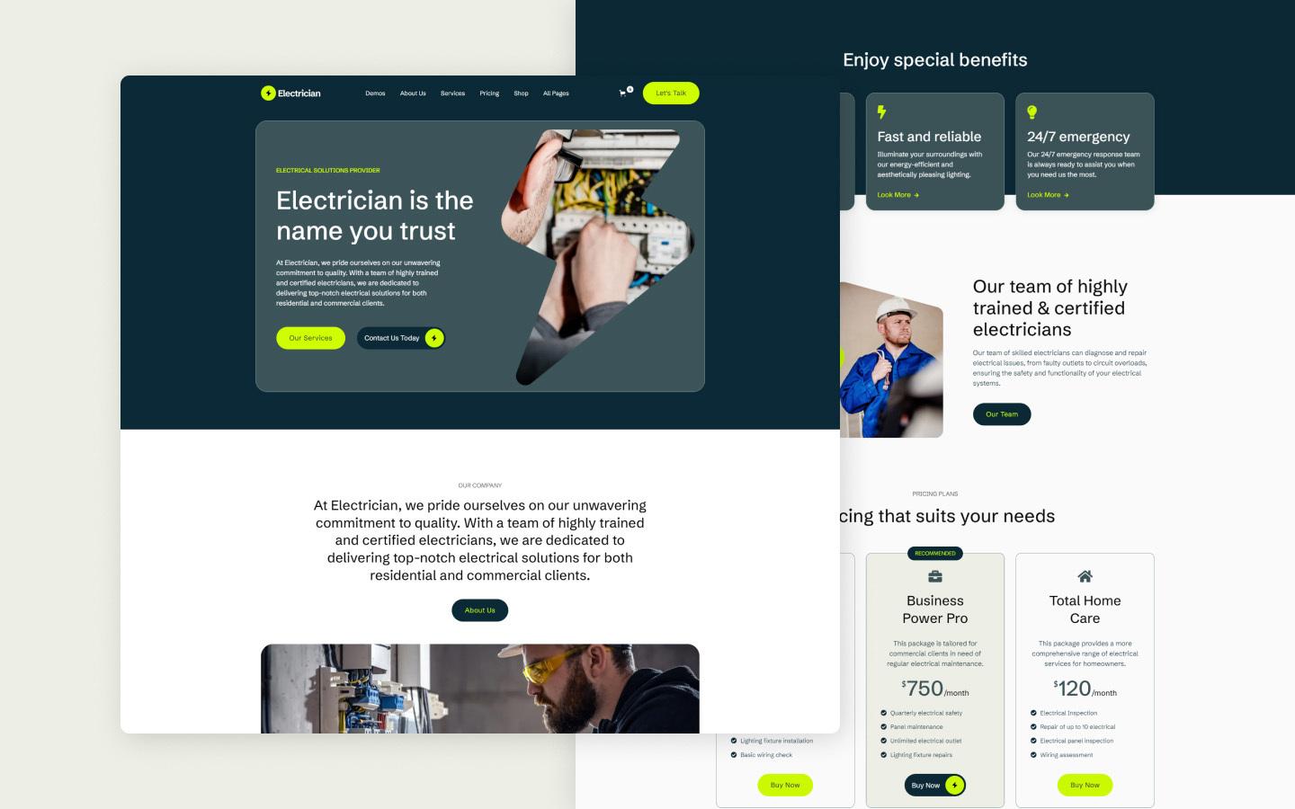 Electrician 128 - Electrician Services Website Template
