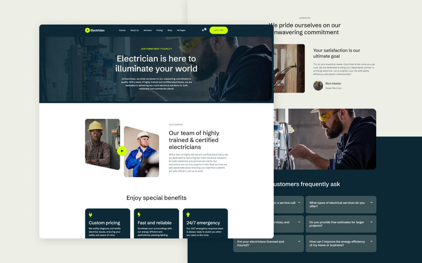 Electrician 128 - Electrician Services Website Template