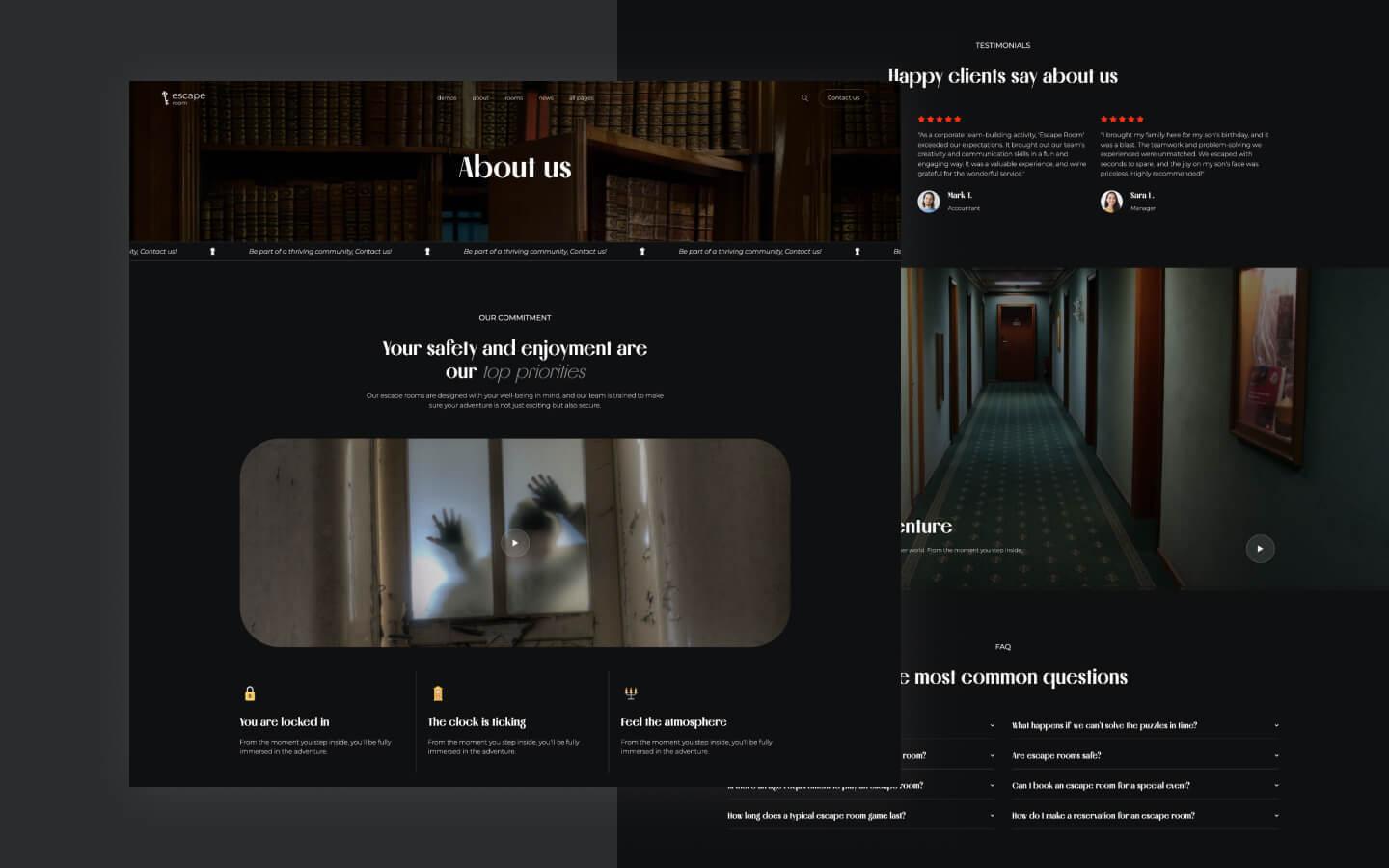 Escape Room 128 - Escape Room Game Website Template