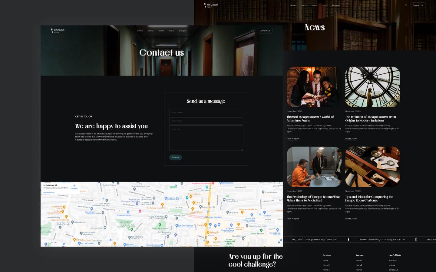 Escape Room 128 - Escape Room Game Website Template
