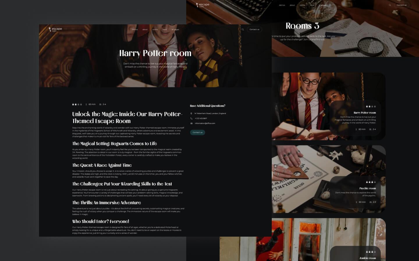 Escape Room 128 - Escape Room Game Website Template
