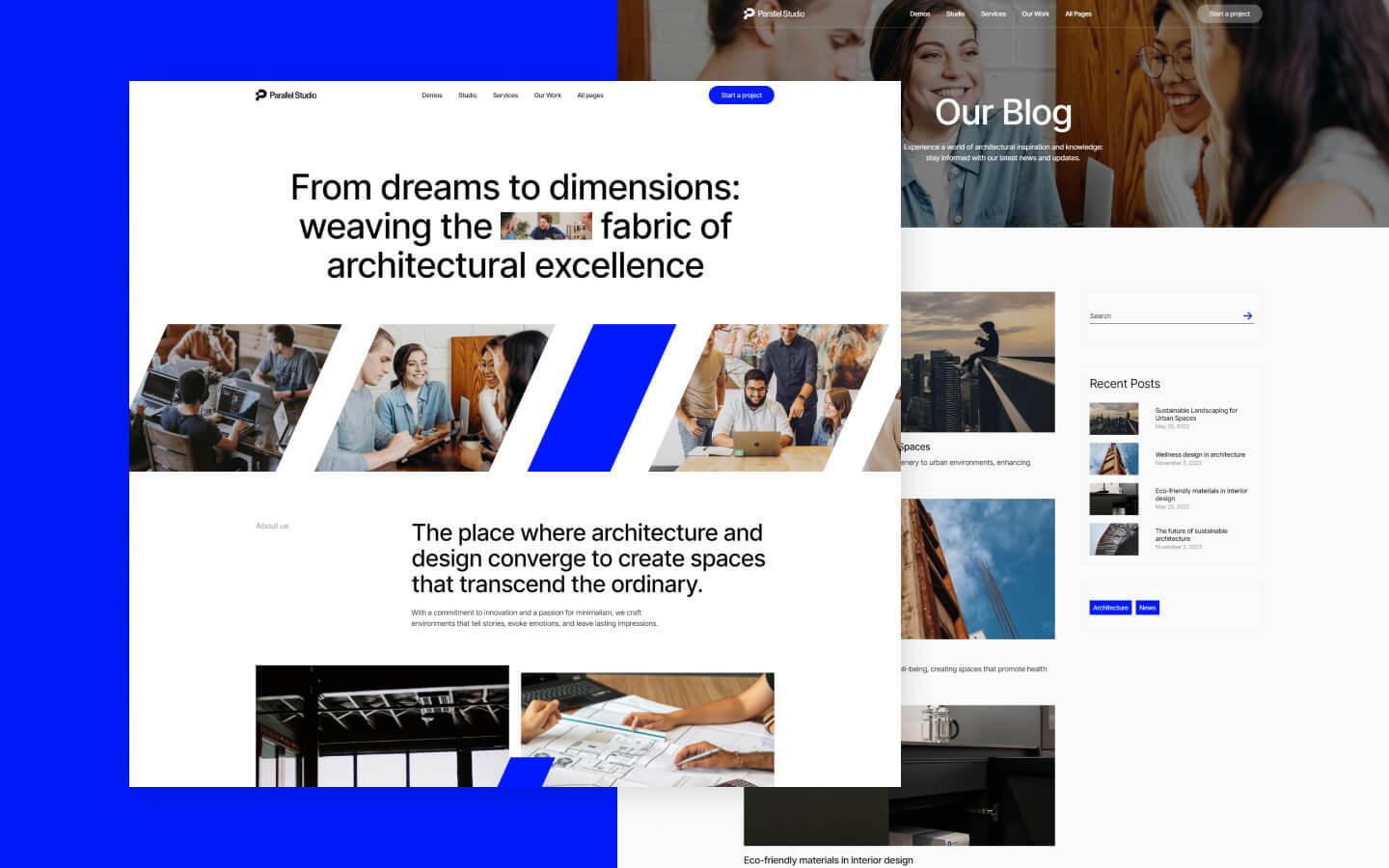 Parallel 128 - Architecture Studio Website Template