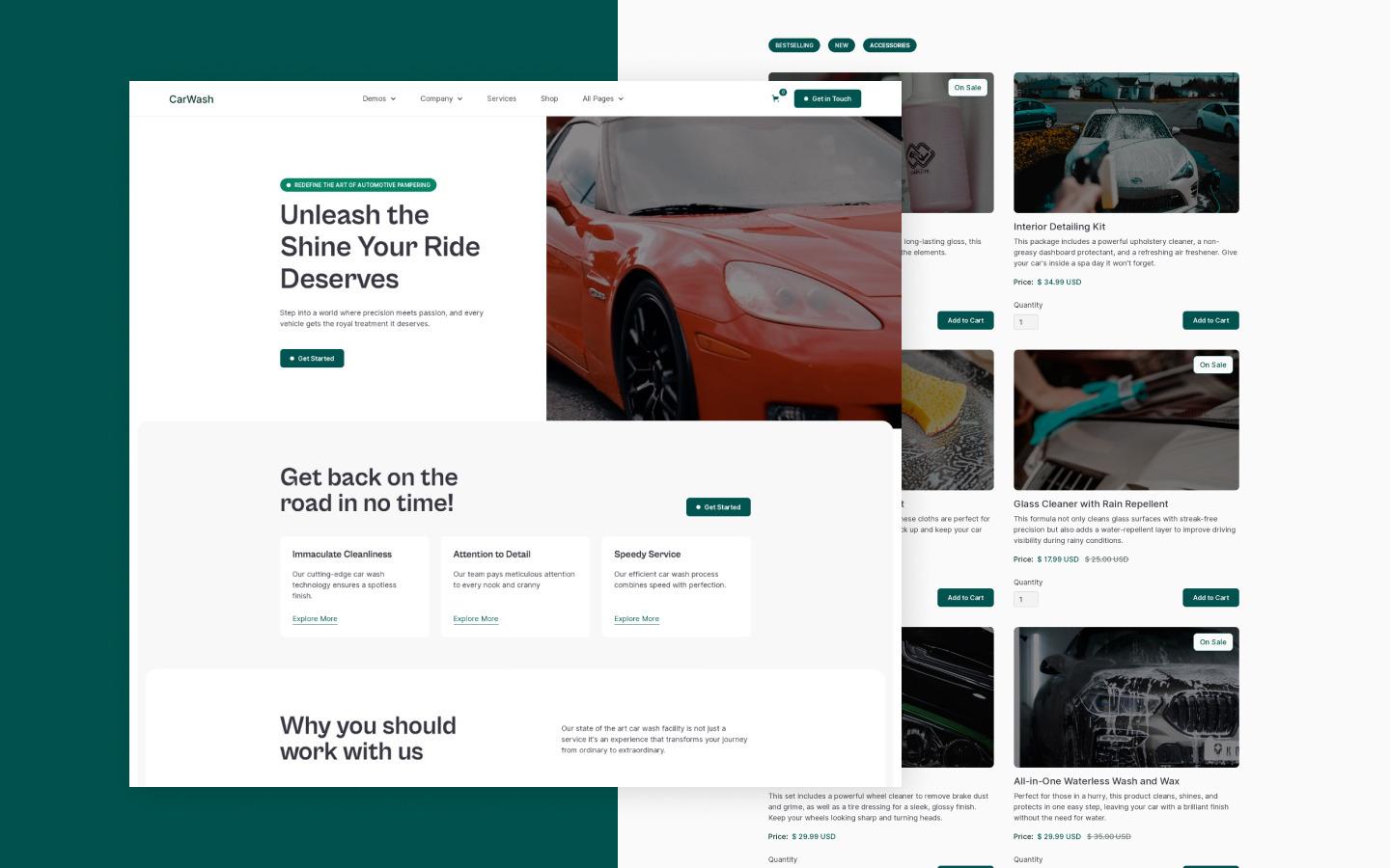 Car Wash 128 - Car Wash Services Website Template