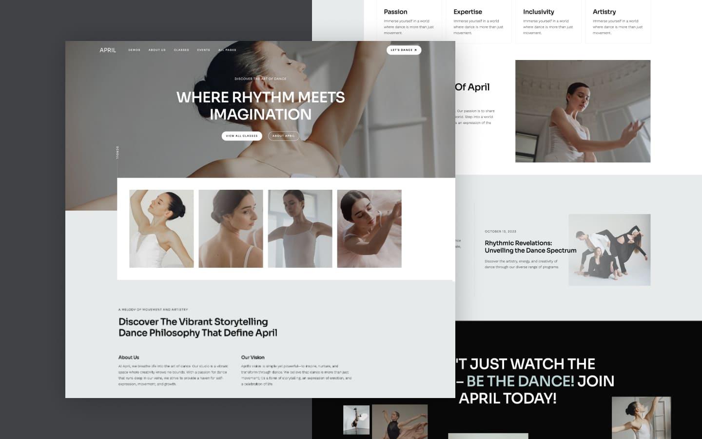 April 128 - Dance Studio Website Template