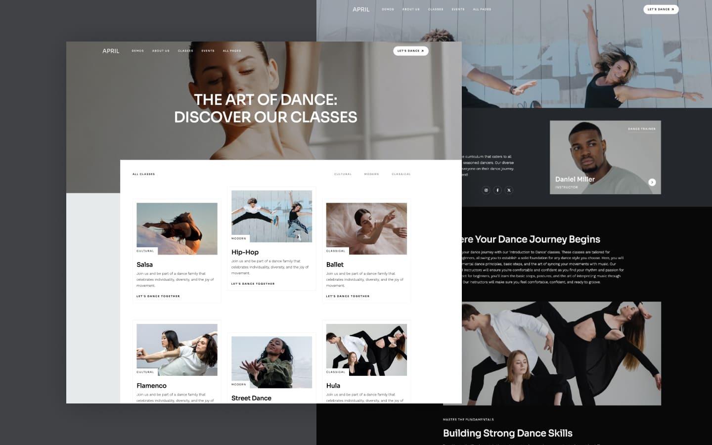 April 128 - Dance Studio Website Template