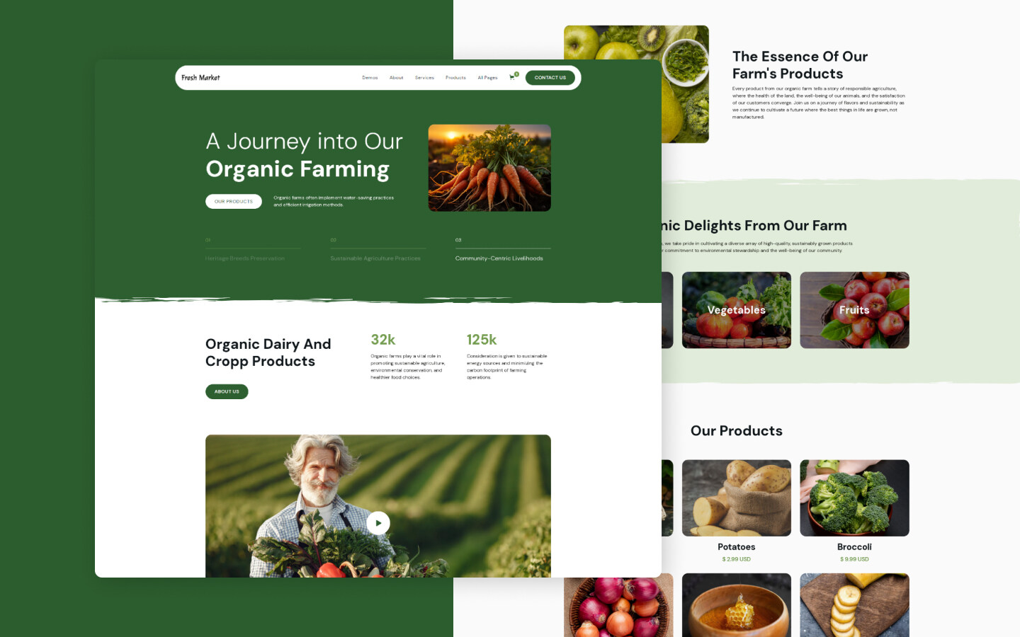 Fresh Market 128 - Agriculture and Organic Farm Website Template