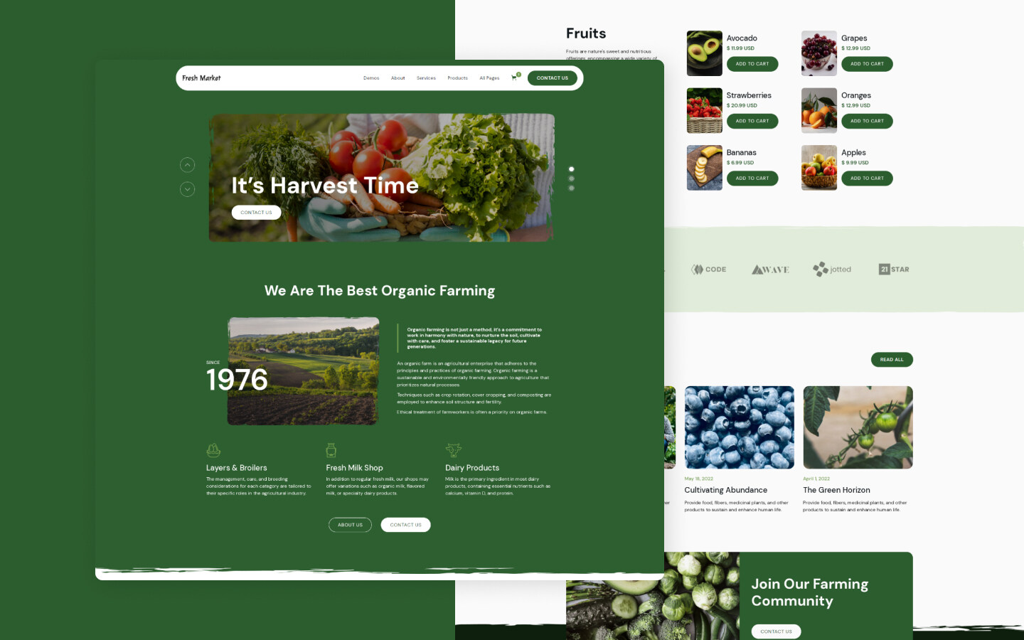 Fresh Market 128 - Agriculture and Organic Farm Website Template