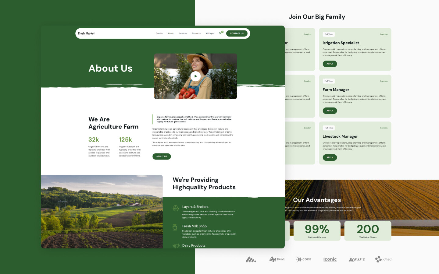 Fresh Market 128 - Agriculture and Organic Farm Website Template