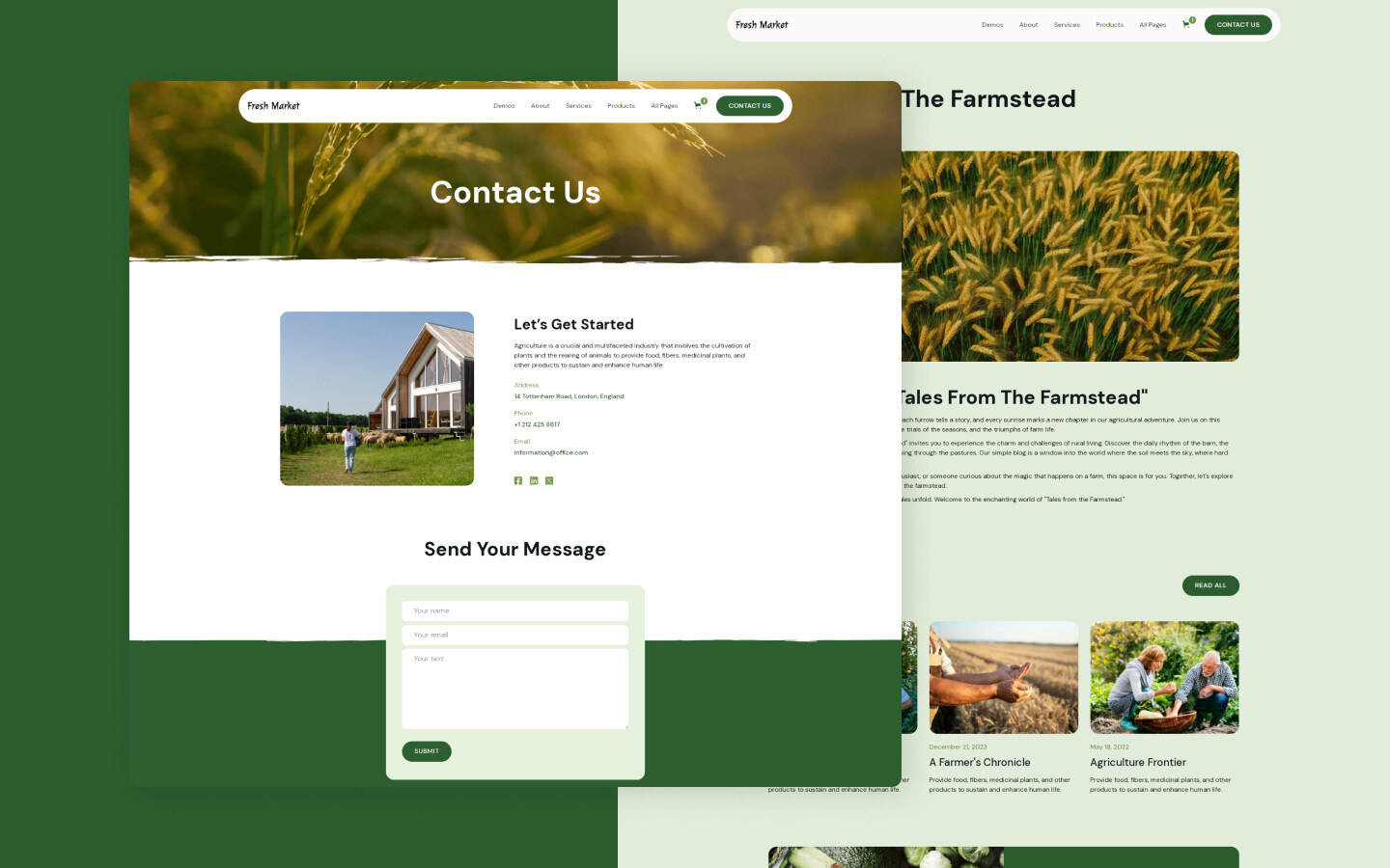 Fresh Market 128 - Agriculture and Organic Farm Website Template