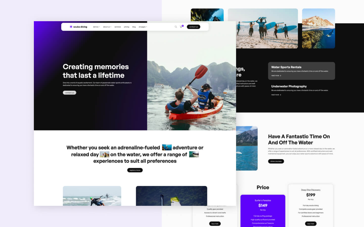 Scuba Diving 128 - Scuba Diving School and Water Sports Website Template