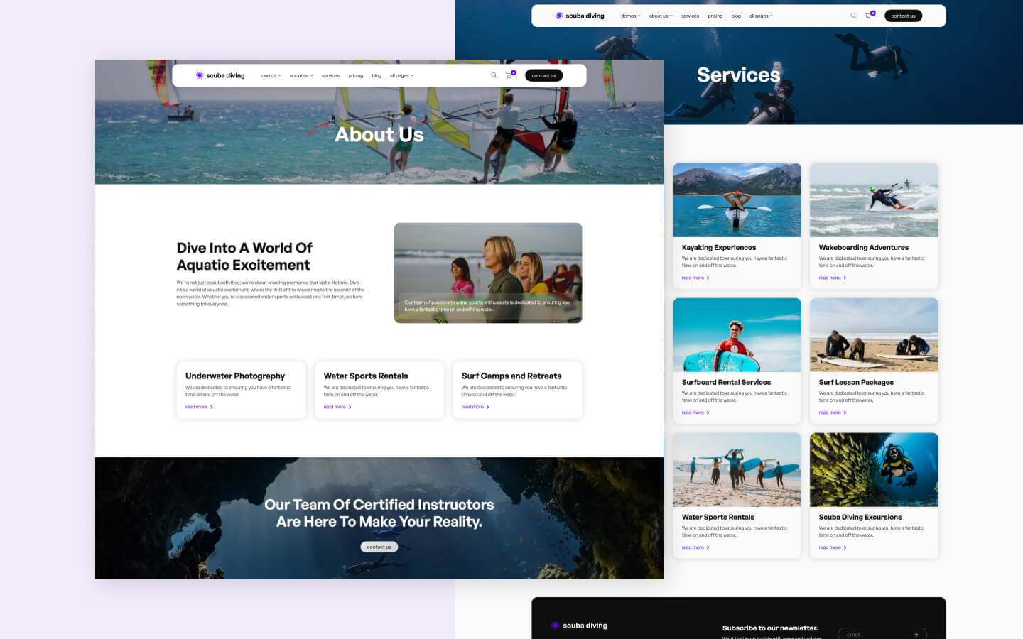 Scuba Diving 128 - Scuba Diving School and Water Sports Website Template