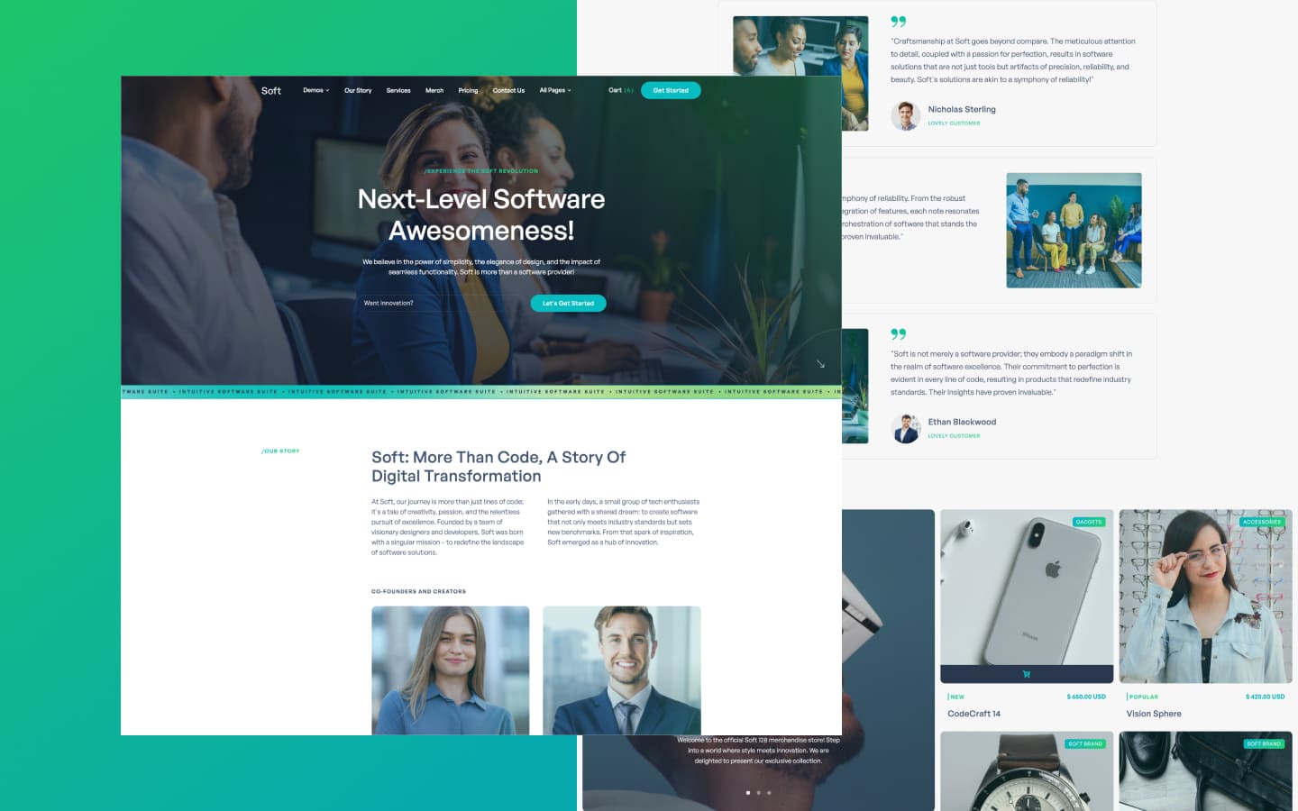 Soft 128 - Software One Page Website Template