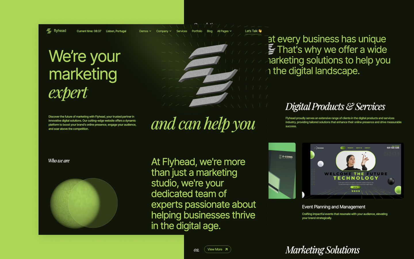 FlyHead 128 - Digital Marketing Agency Website Template