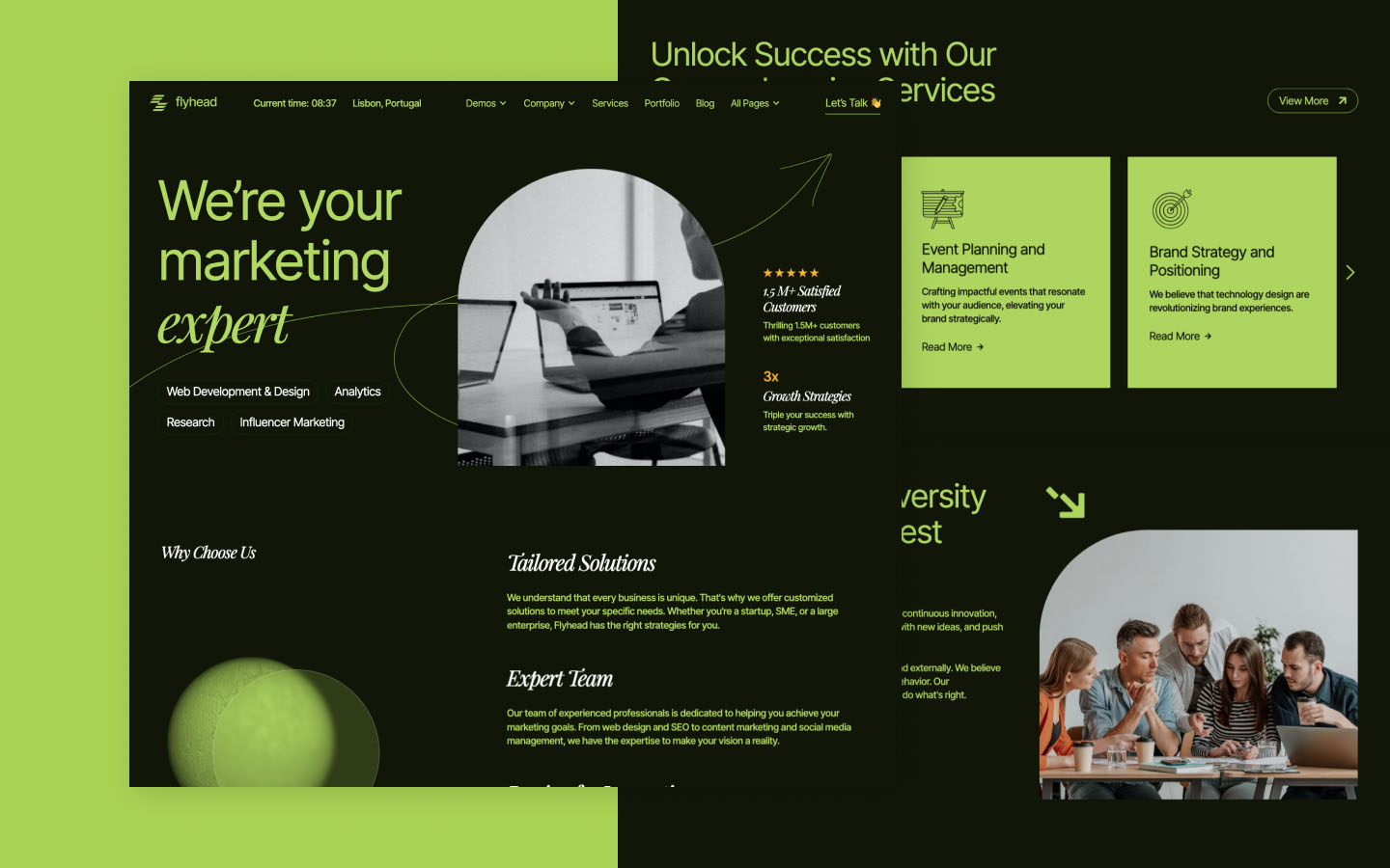FlyHead 128 - Digital Marketing Agency Website Template