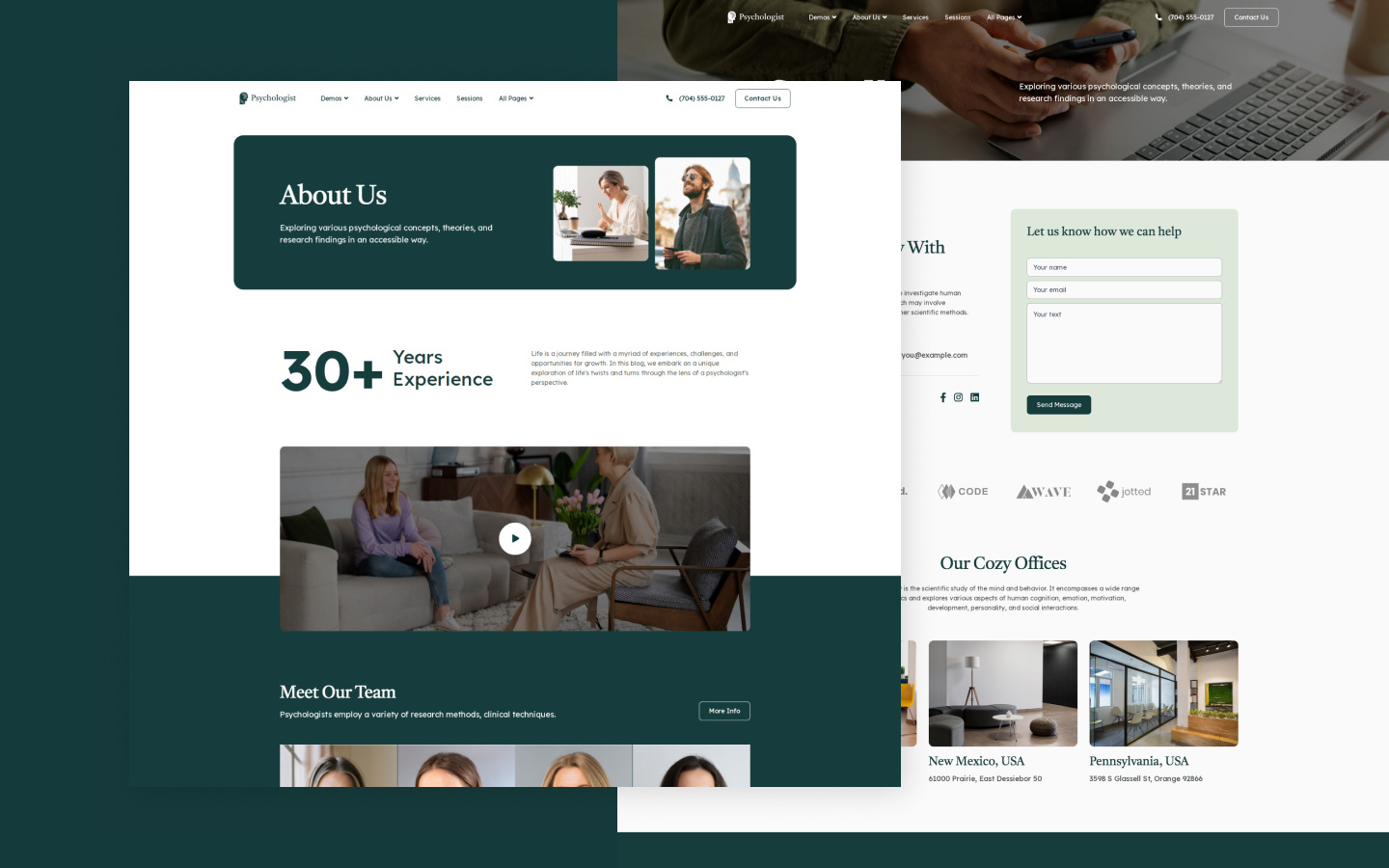 Psychologist 128 - Psychology and Counceling Website Template