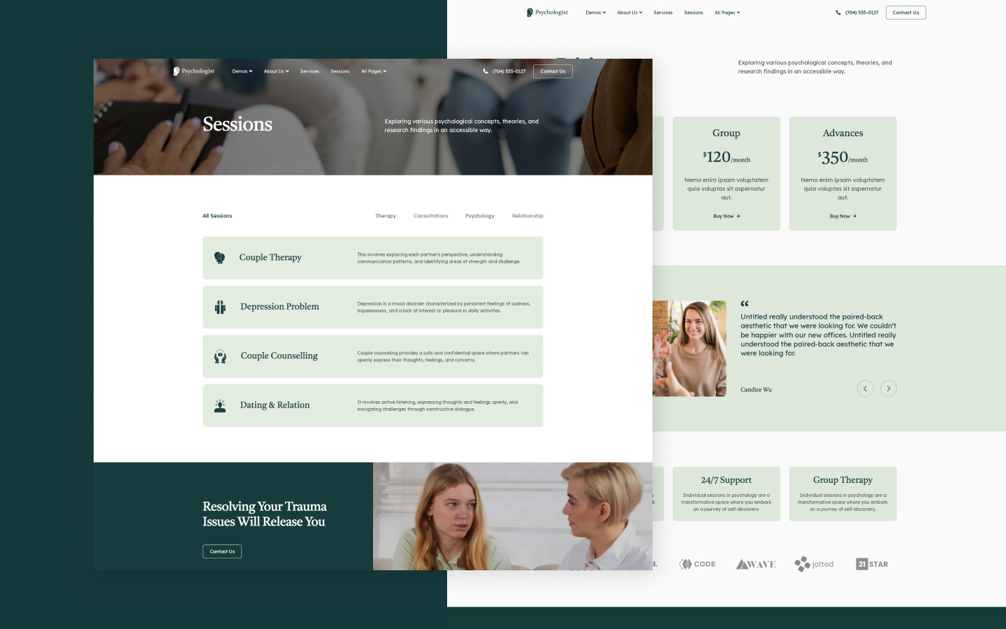 Psychologist 128 - Psychology and Counceling Website Template