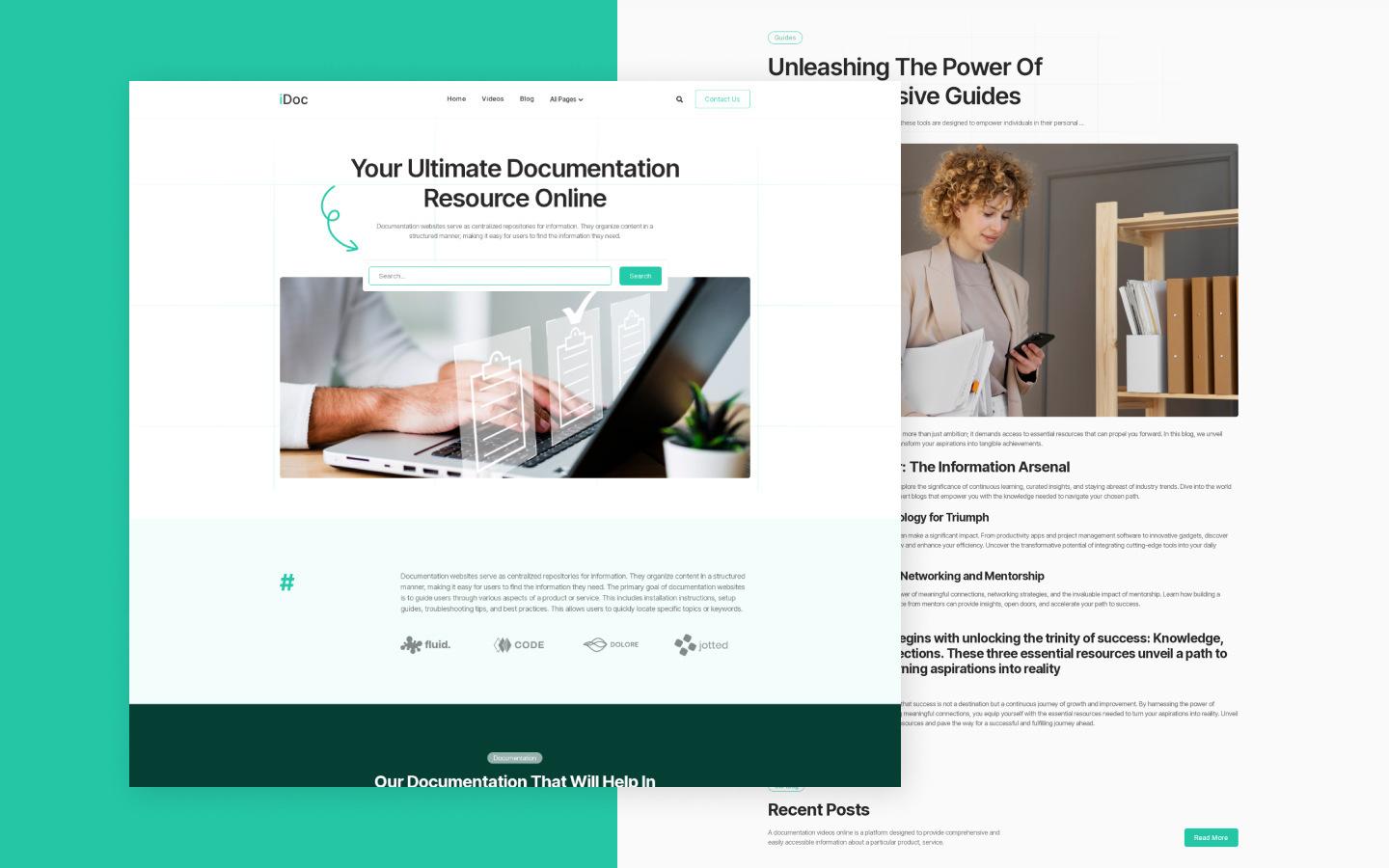 iDoc 128 - Documentation and Knowledge Base Website Template