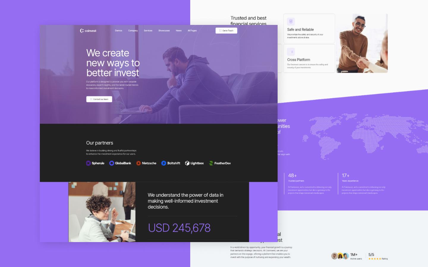 Coinvest 128 - Investments and Finance Consulting Website Template
