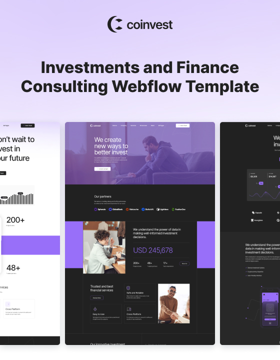 Coinvest 128 - Investments and Finance Consulting Website Template