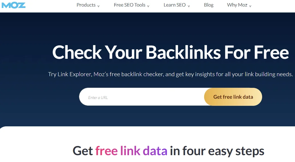 Moz Link Explorer Homepage