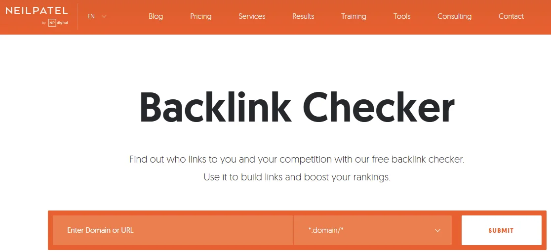 Ubersuggest Homepage