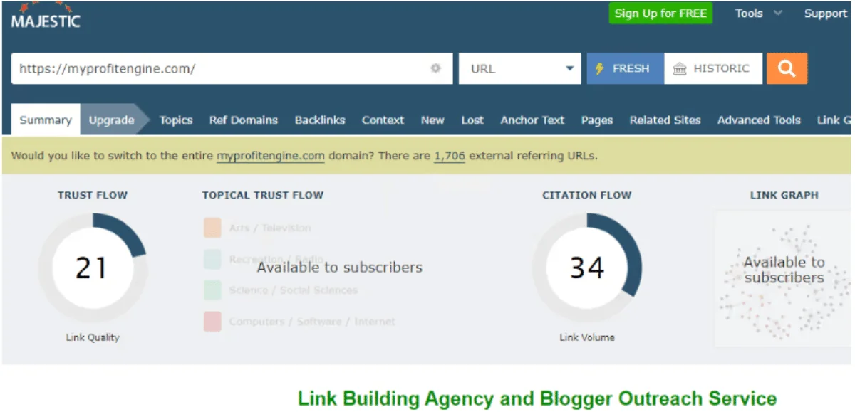 Majestic SEO Homepage