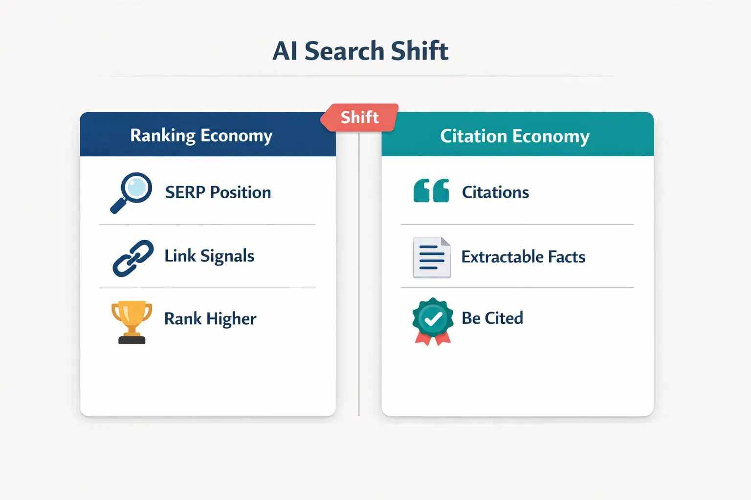 This comparison clarifies why AI-driven search rewards content that’s easy to extract and cite, shifting backlink strategy from chasing rankings to earning verifiable citations.