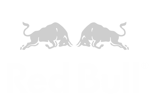 Red Bull logo with two bulls charging toward each other in front of a circle.
