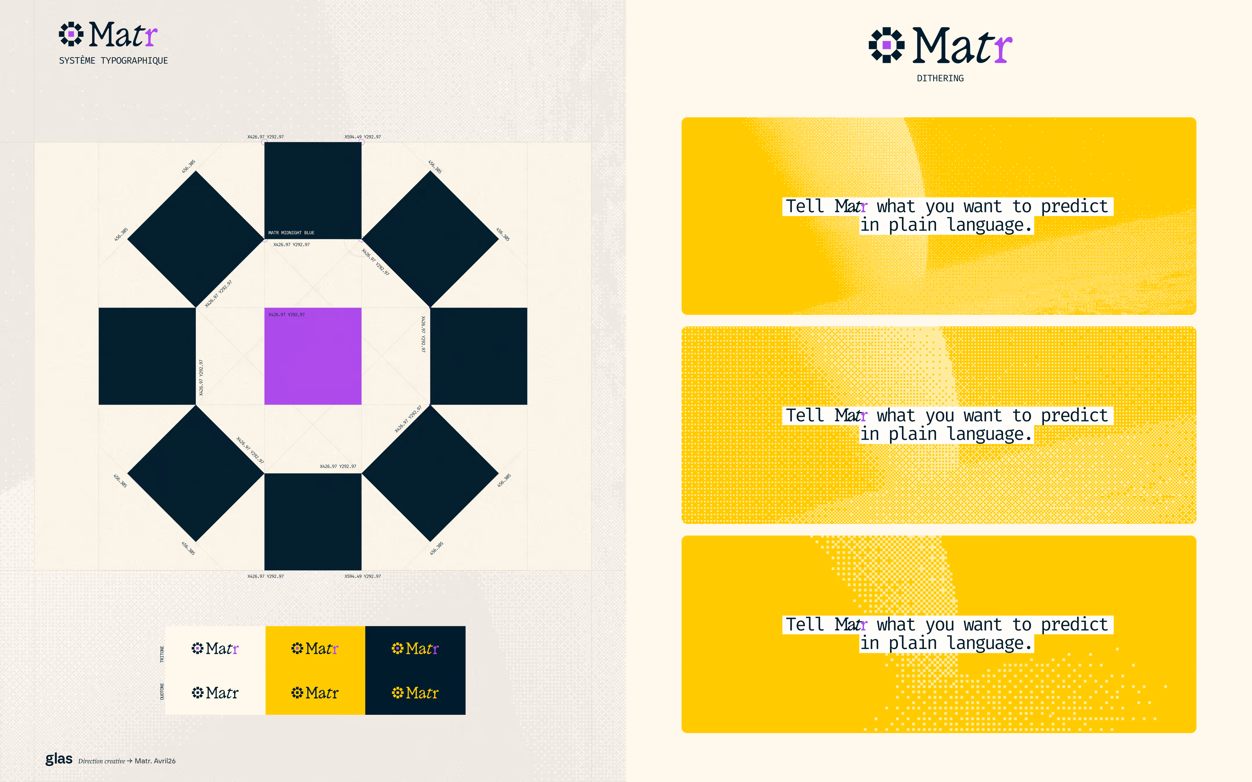 Système graphique de l'identité Matr. Logo et utilisation