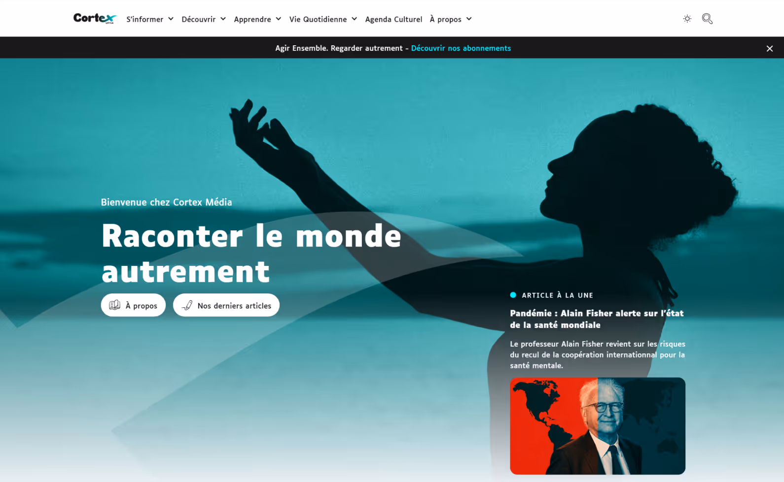 écran home du site Cortex média